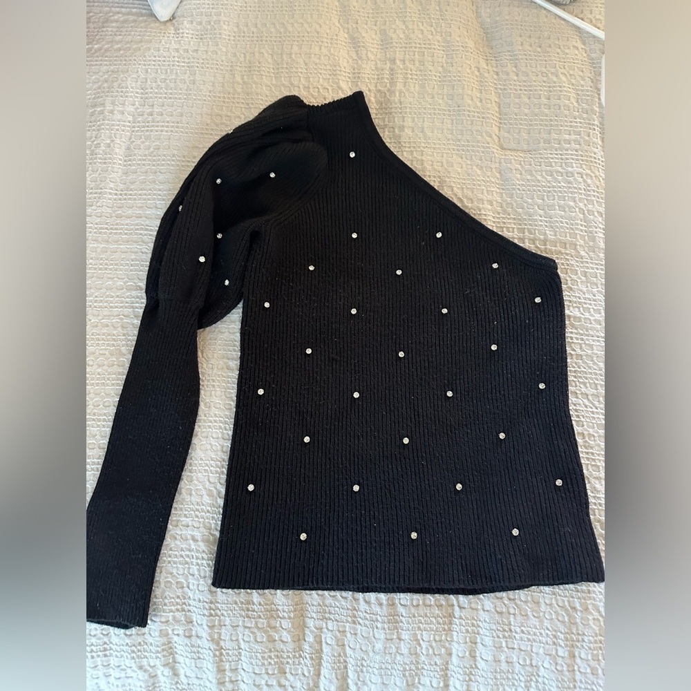 Anthropologie one sleeve studded sweater - Picture 3 of 5